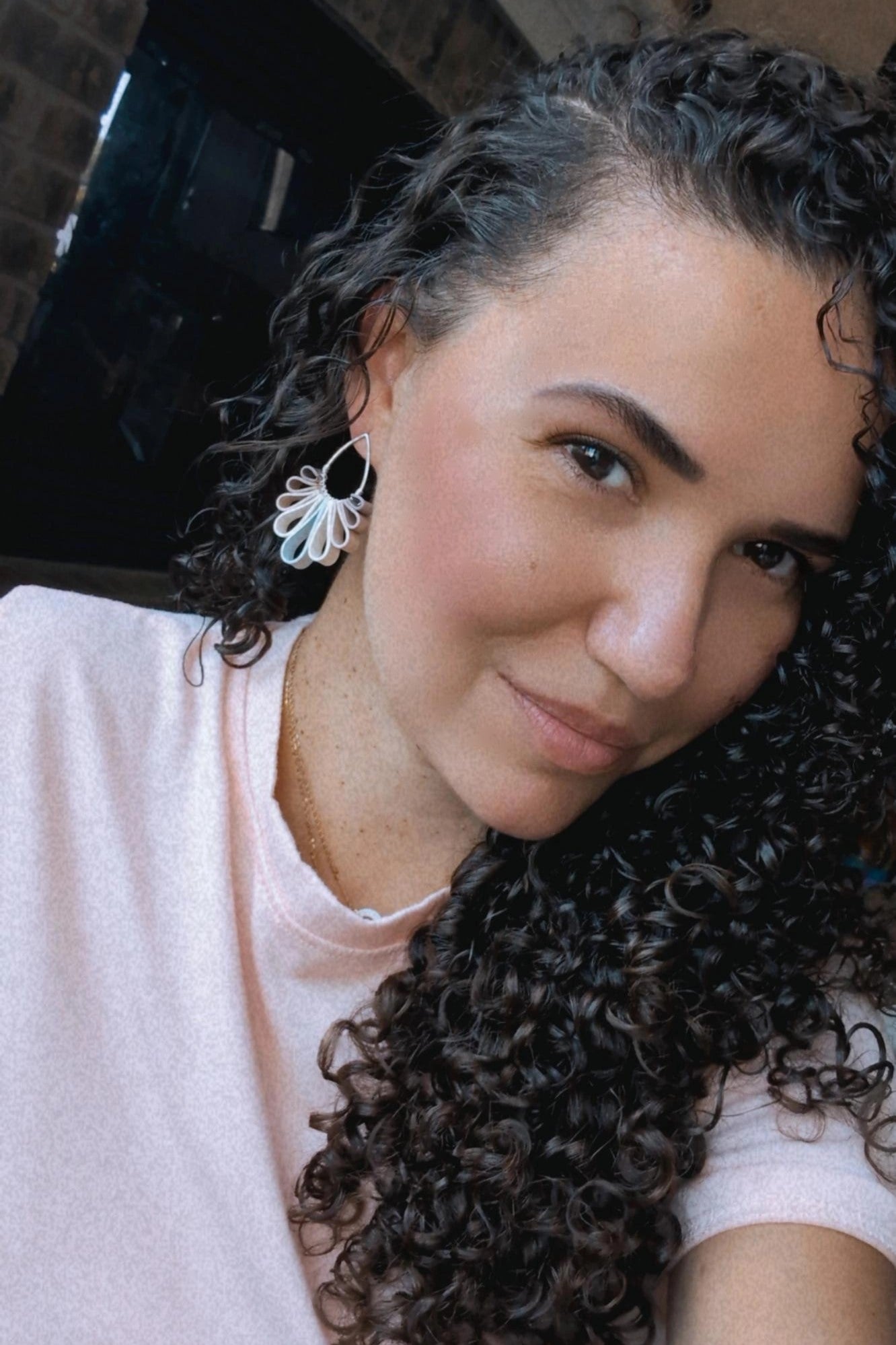 Statement Studs #1 - Ribbon Collection - Neutral Floral Palette #1 - SILVER