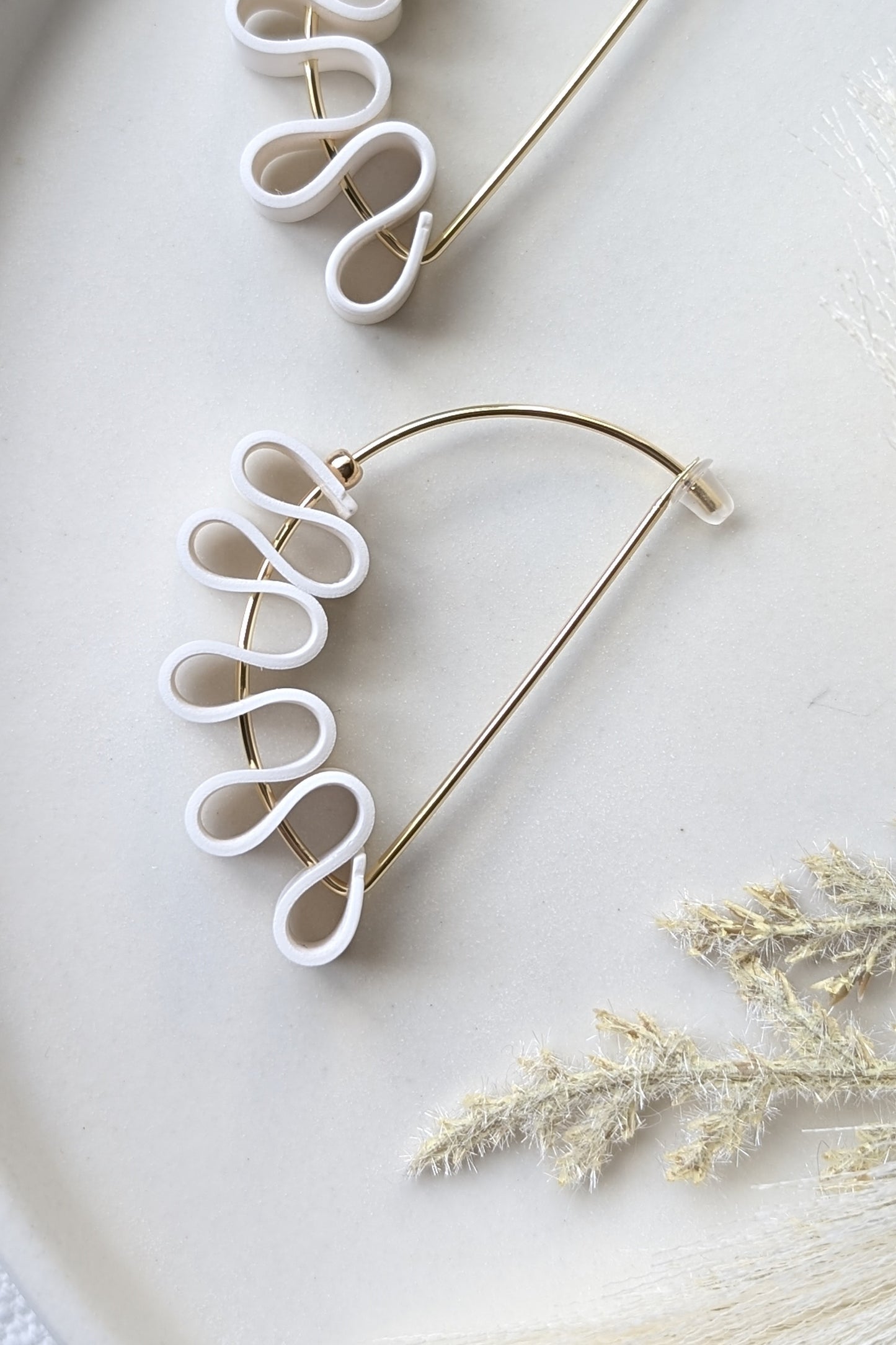 Semicircle Hoops #9.0 - Ribbon Collection - WHITE