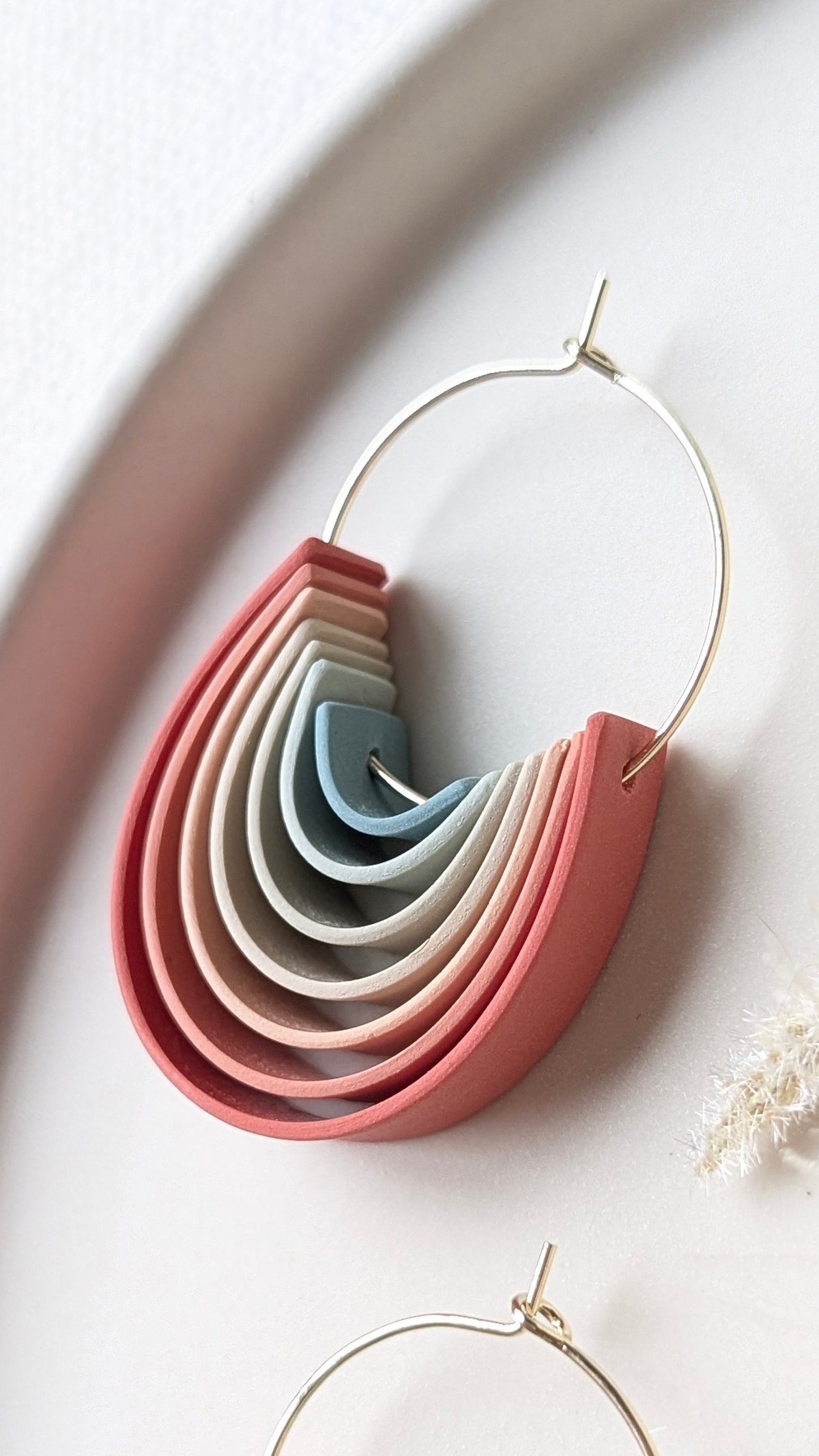 GOLD FILLED HOOPS - Ribbon Collection - Spring Palette #4 EXTENDED