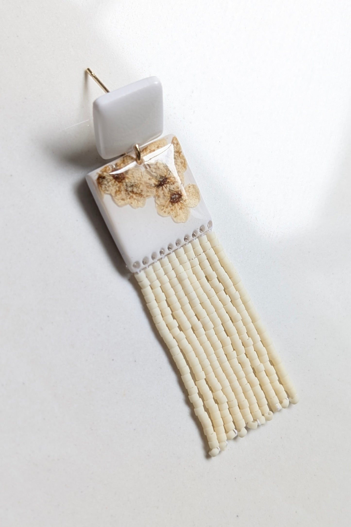 Dangles #3 - CLAY + MIYUKI BEADS + DRY FLOWERS COLLECTION