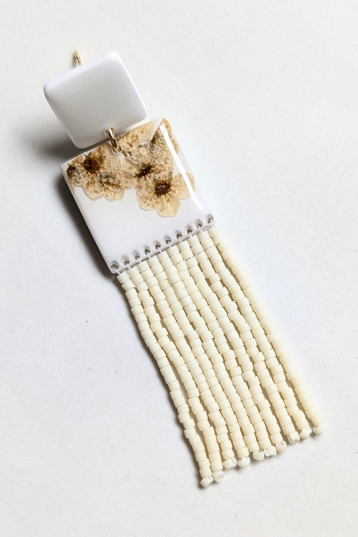 Dangles #3 - CLAY + MIYUKI BEADS + DRY FLOWERS COLLECTION