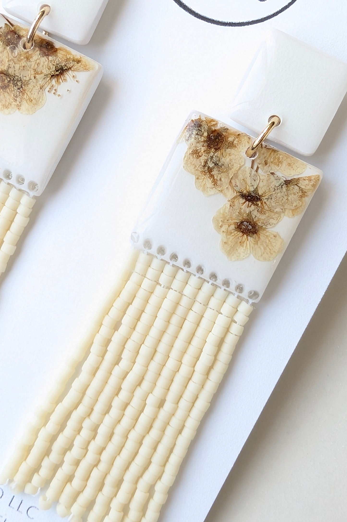 Dangles #3 - CLAY + MIYUKI BEADS + DRY FLOWERS COLLECTION