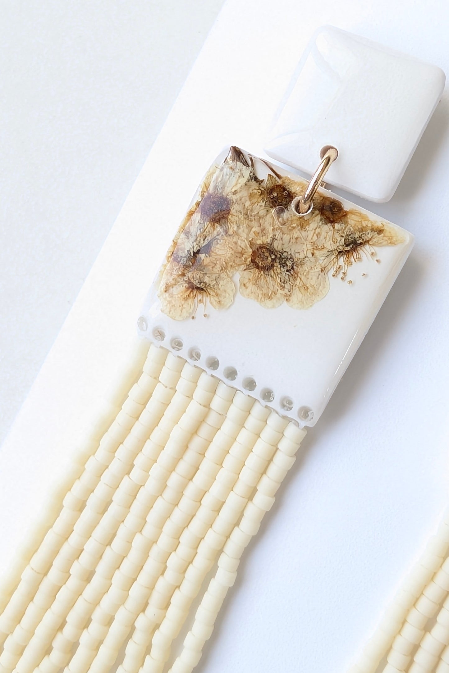 Dangles #3 - CLAY + MIYUKI BEADS + DRY FLOWERS COLLECTION