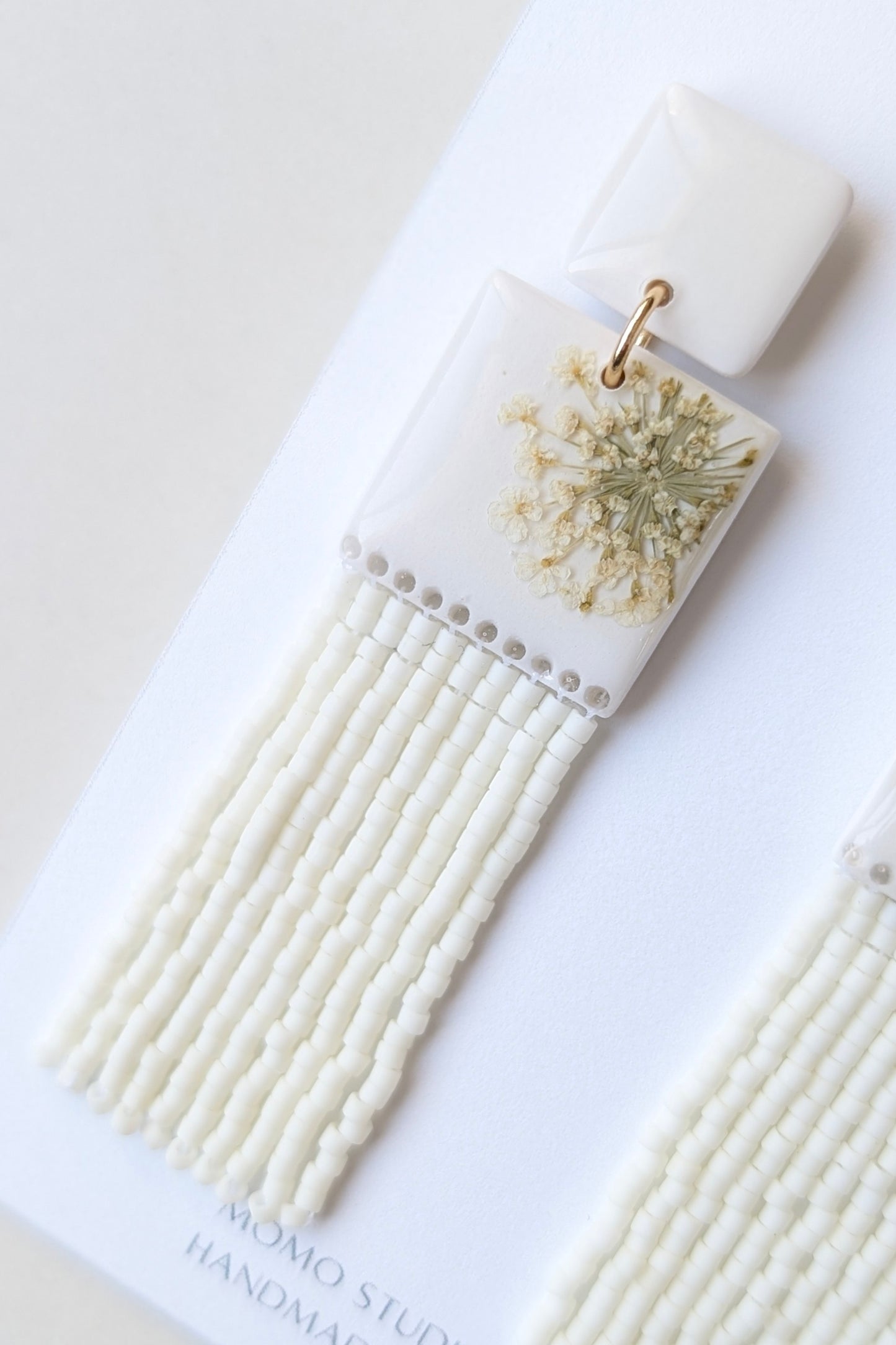 Dangles #2 - CLAY + MIYUKI BEADS + DRY FLOWERS COLLECTION