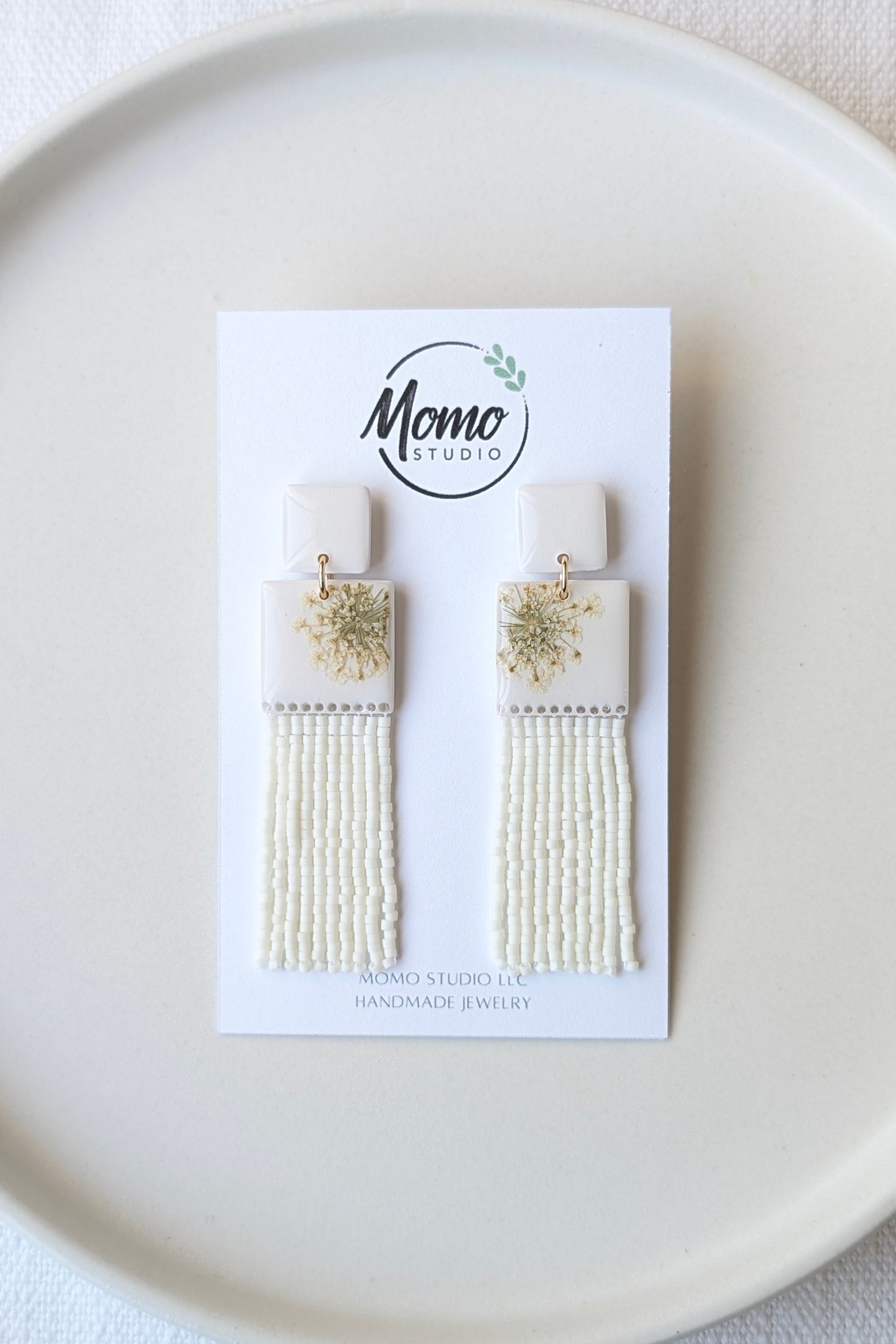 Dangles #2 - CLAY + MIYUKI BEADS + DRY FLOWERS COLLECTION