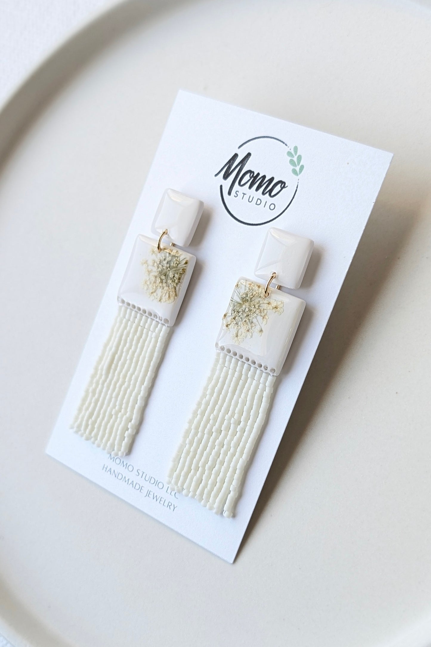 Dangles #2 - CLAY + MIYUKI BEADS + DRY FLOWERS COLLECTION