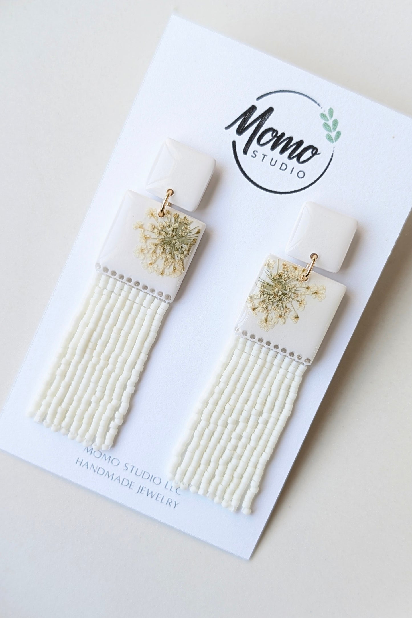 Dangles #2 - CLAY + MIYUKI BEADS + DRY FLOWERS COLLECTION