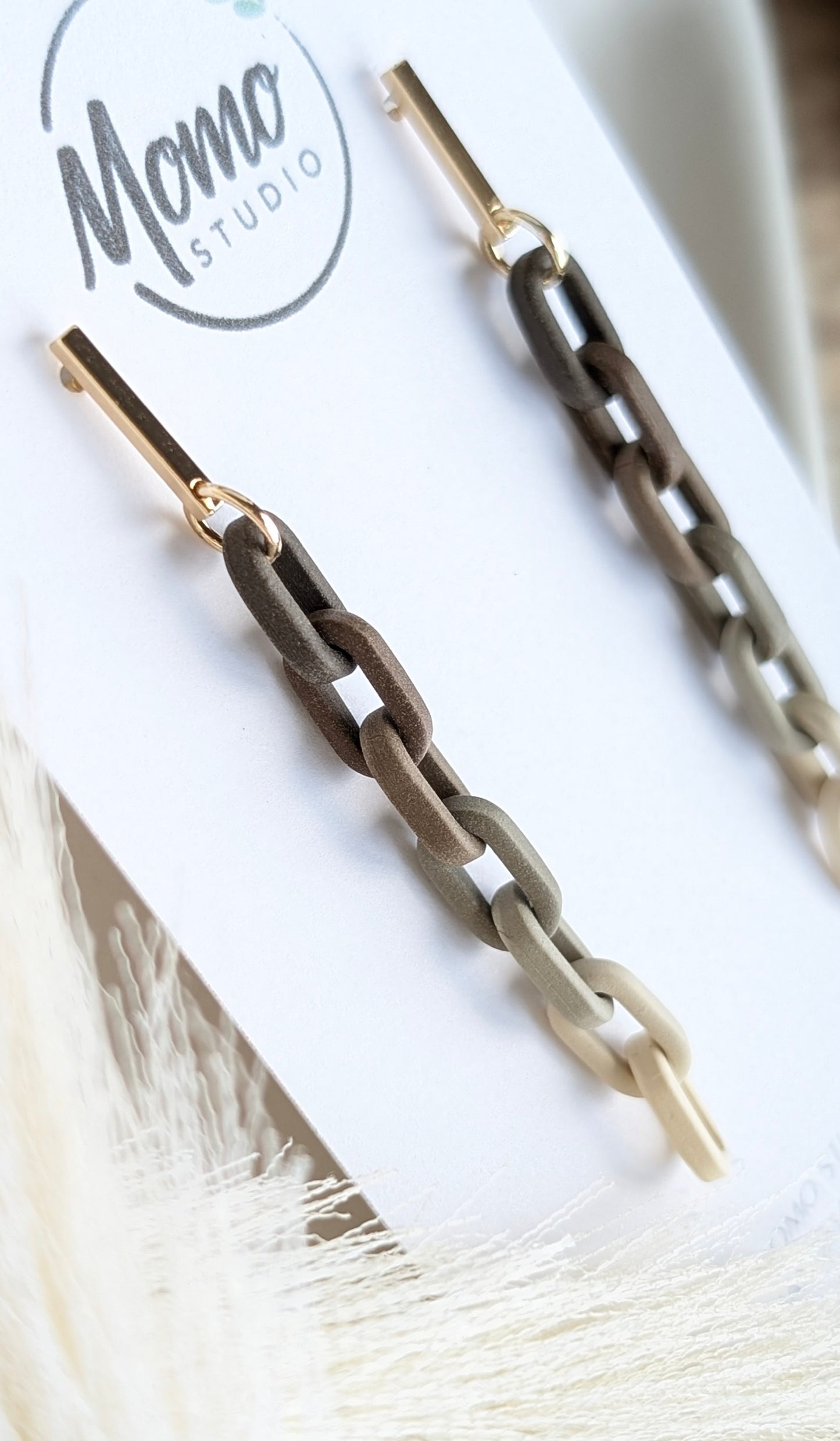 DANGLES - Clay Chain Links - Brown Tones