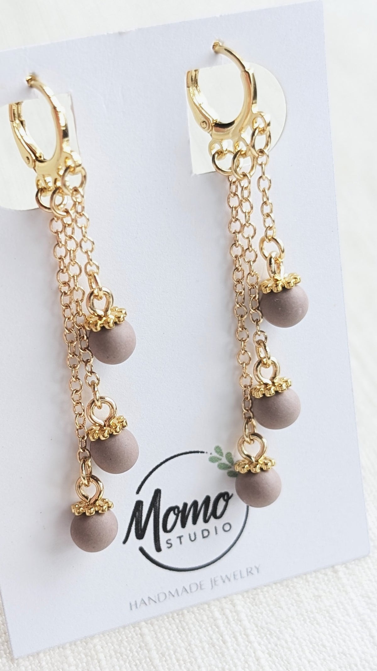Triple Chain Dangles - Huggies - Purple Tone