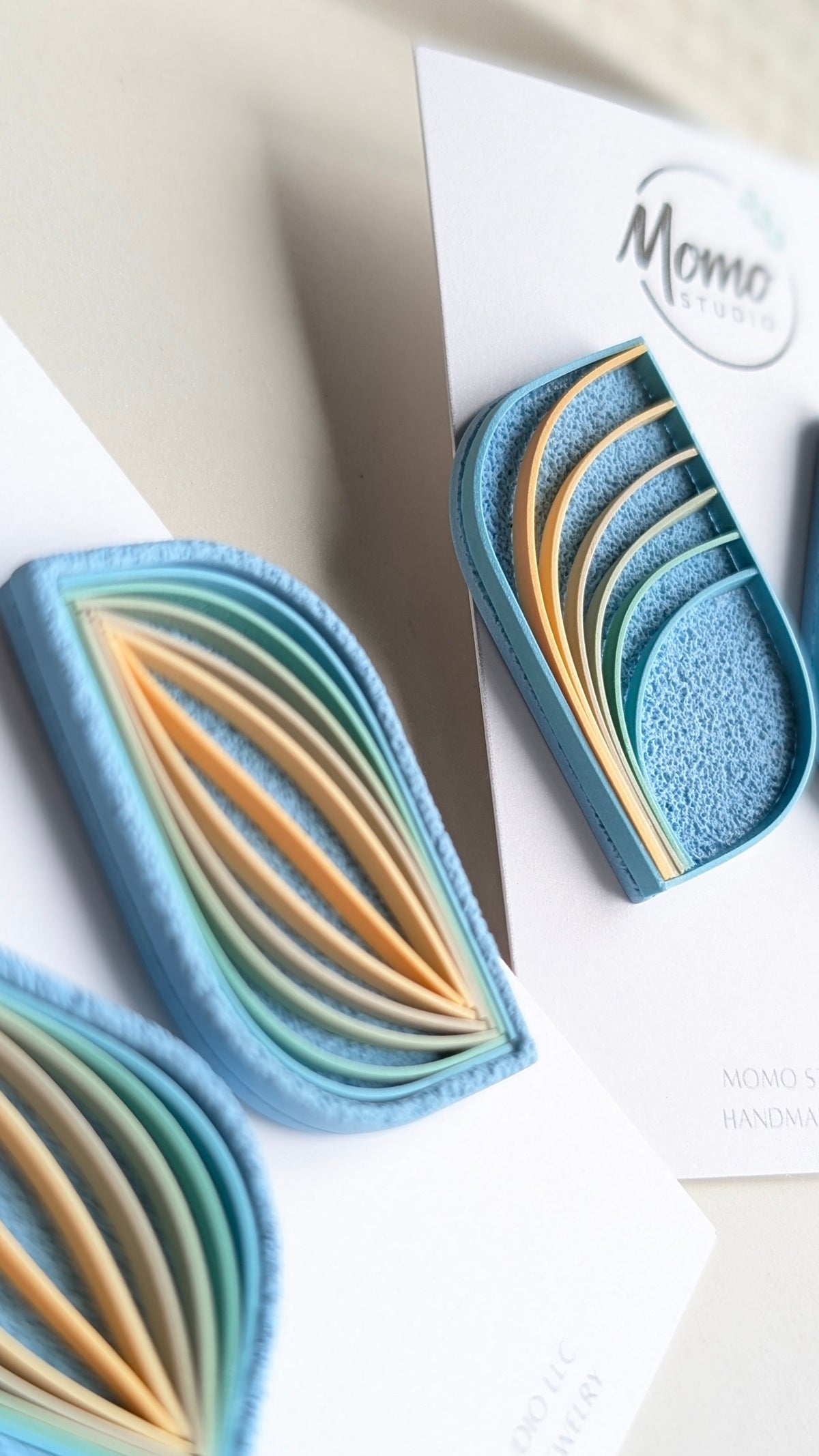 STATEMENT STUDS #1 - Clay Quilling Technique - Beachy Palette #1