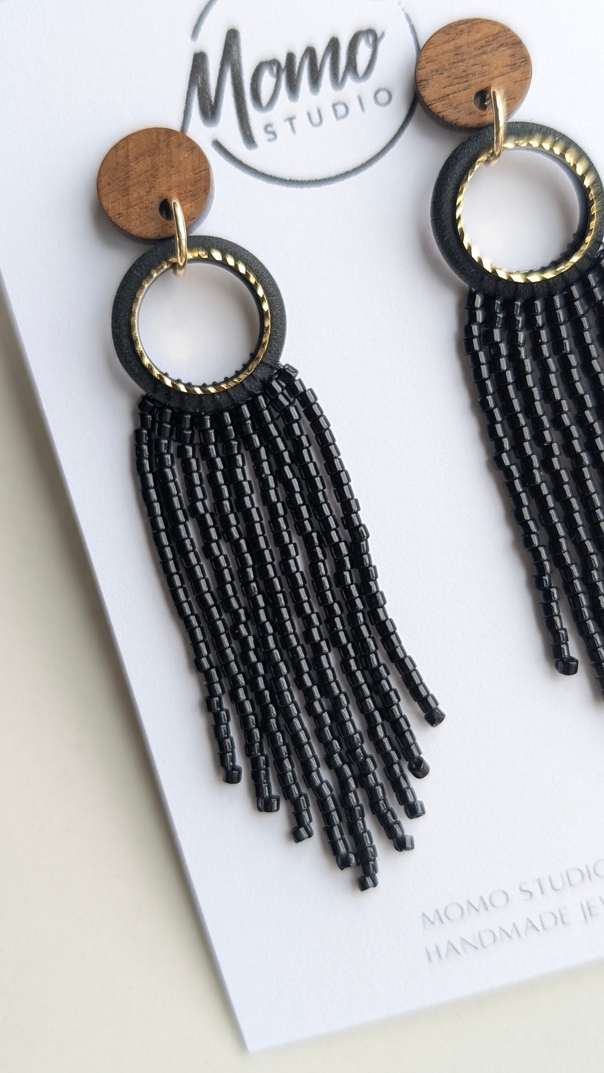 CLAY + MIYUKI BEADS - SHINY BLACK