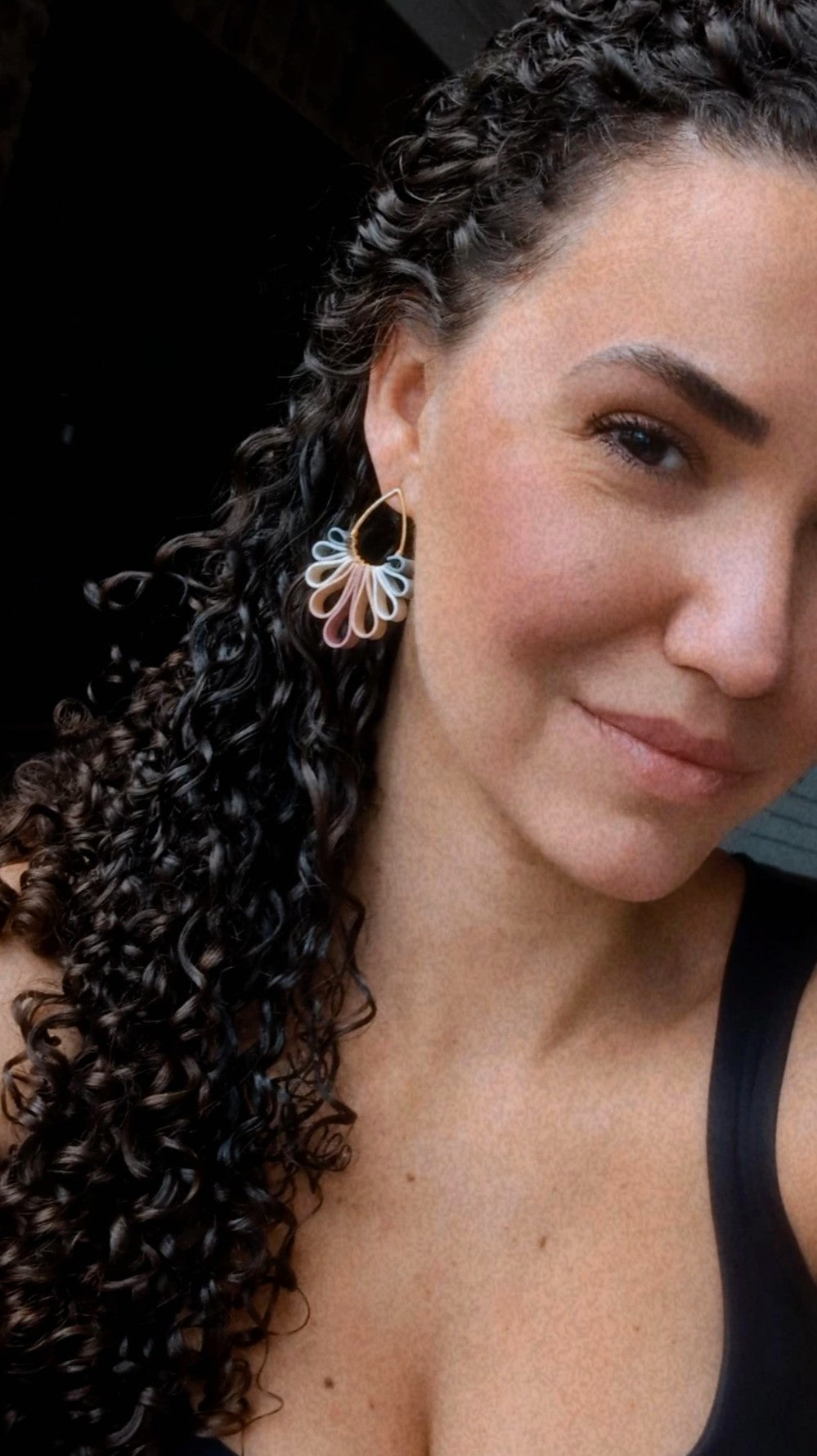 Statement Studs - Ribbon Collection - Spring Flowers Palette #1 + "Gunsmoke"