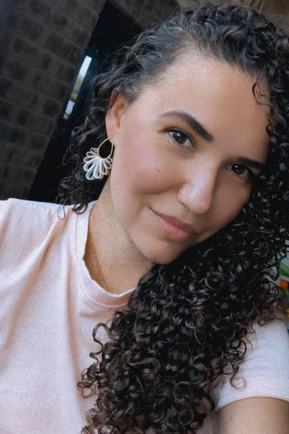 Statement Studs #1 - Ribbon Collection - Neutral Floral Palette #1 - GOLD