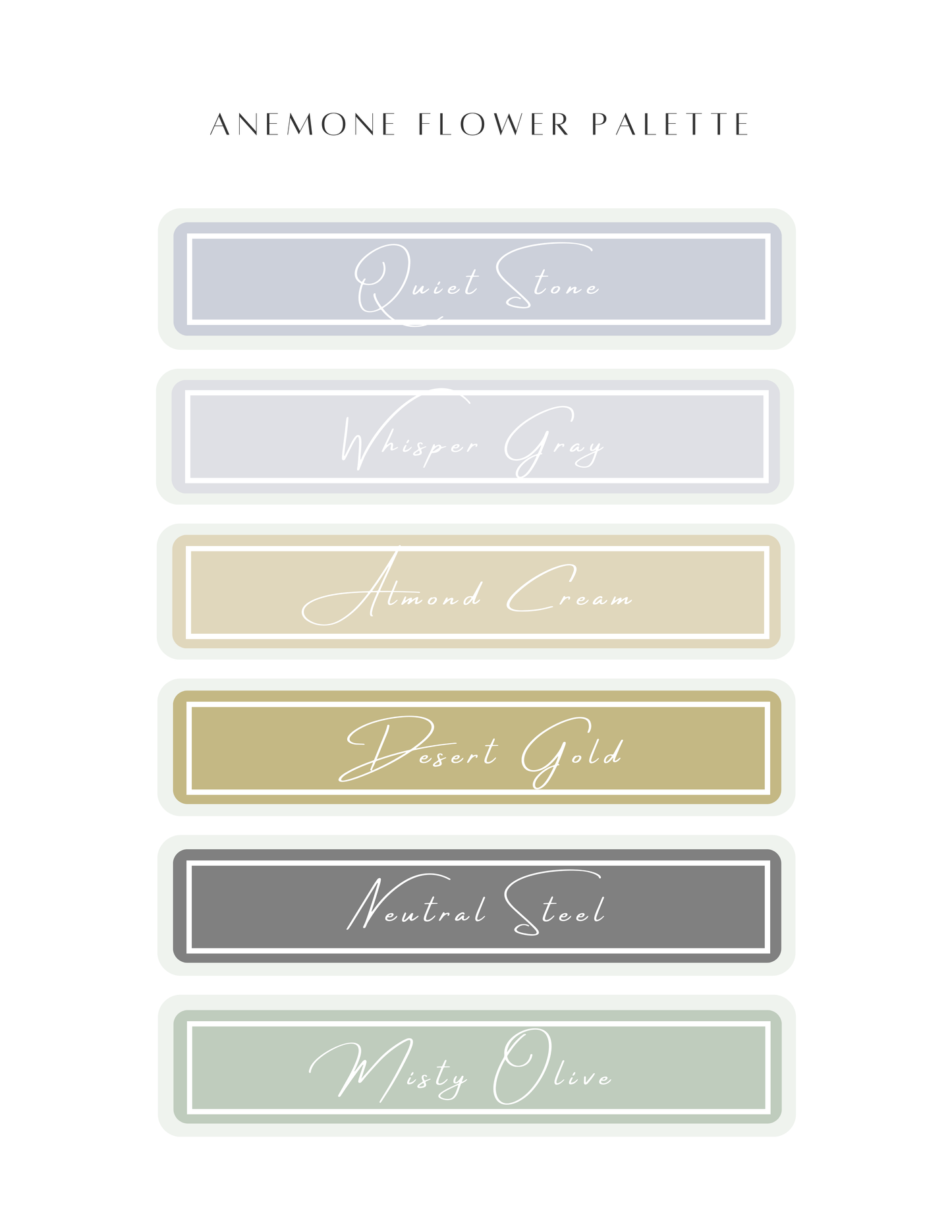 Color Recipe - Anemone Flower Palette - NOT INCLUDED IN BUNDLE