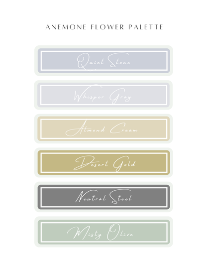 Color Recipe - Anemone Flower Palette - NOT INCLUDED IN BUNDLE