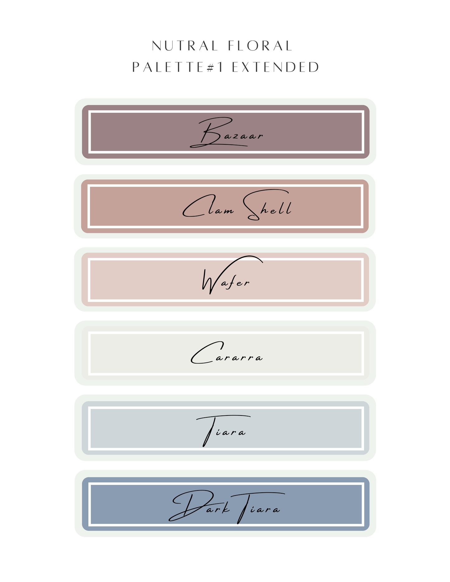 Color Recipe - Neutral Floral Palette #1 EXTENDED - NOT INCLUDED IN BUNDLE