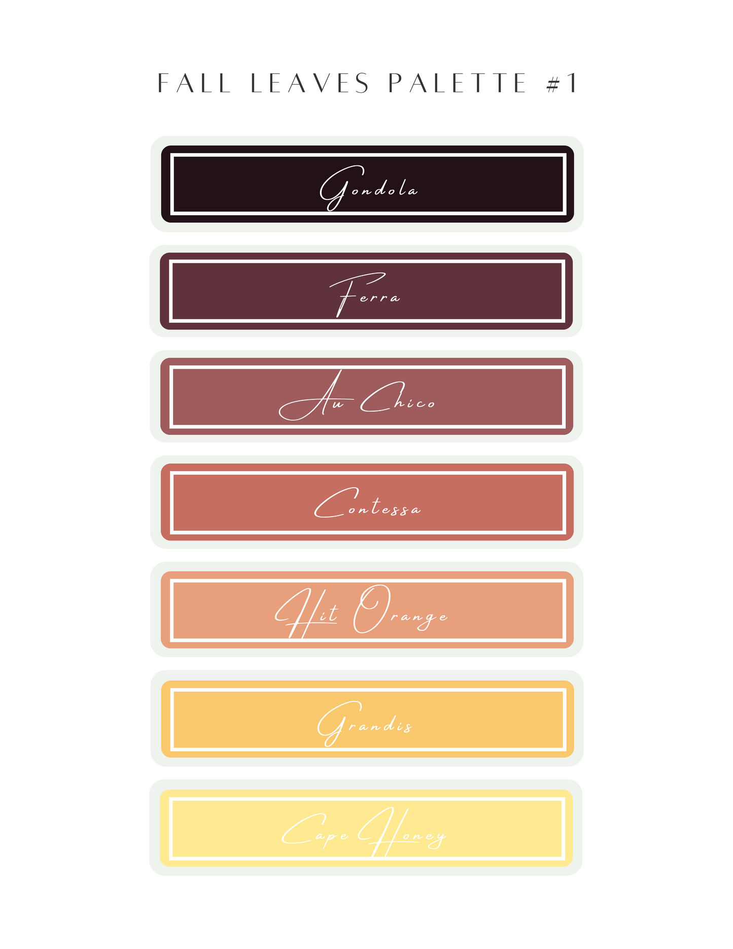 Color Recipe - Fall Leaves Palette #1 - NOT INCLUDED IN BUNDLE
