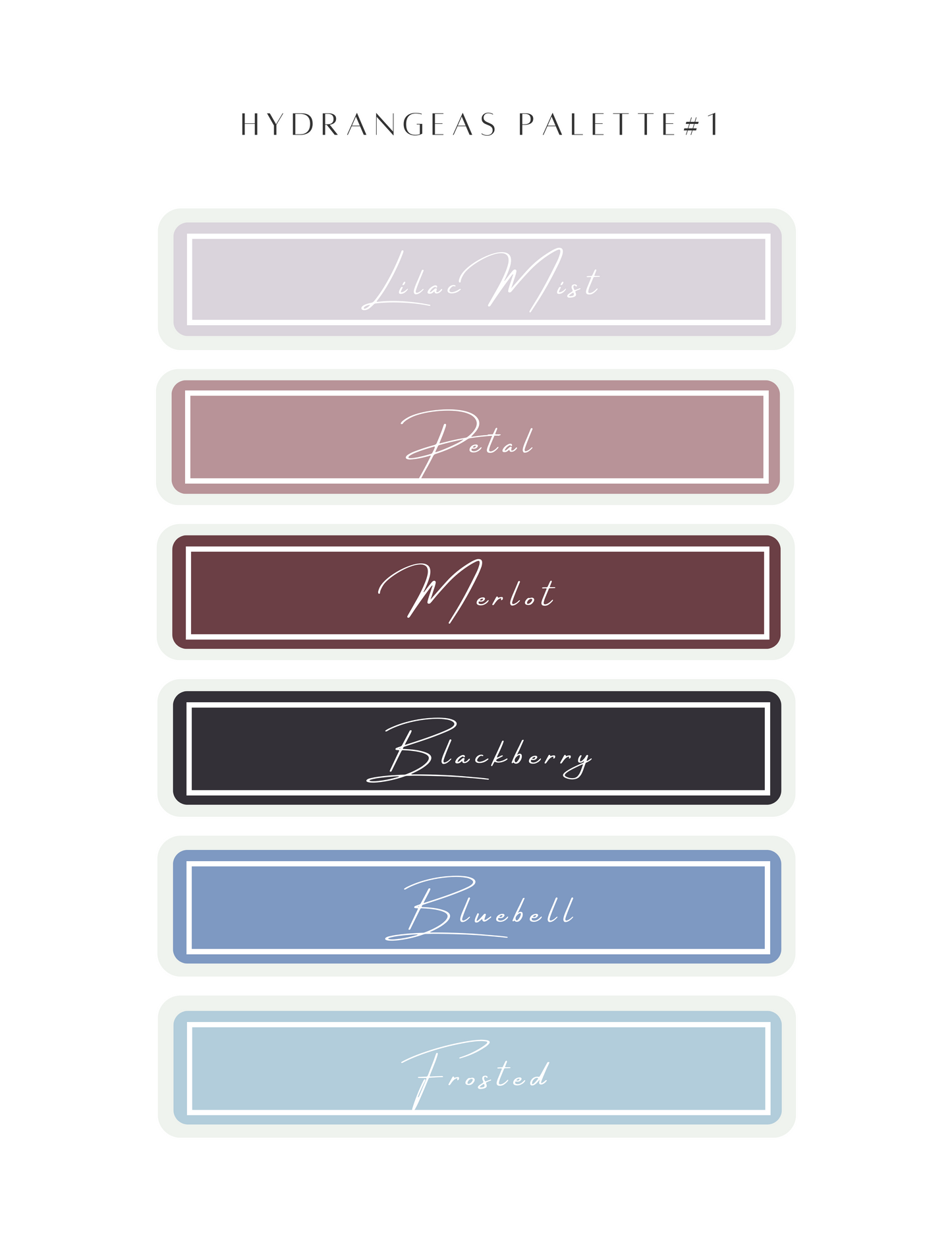 Color Recipe - Hydrangeas Palette #1 - NOT INCLUDED IN BUNDLE