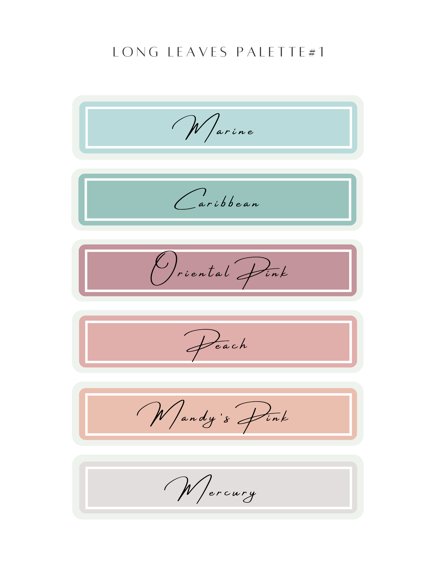 Color Recipe - Long Leaves Palette #1 - NOT INCLUDED IN BUNDLE
