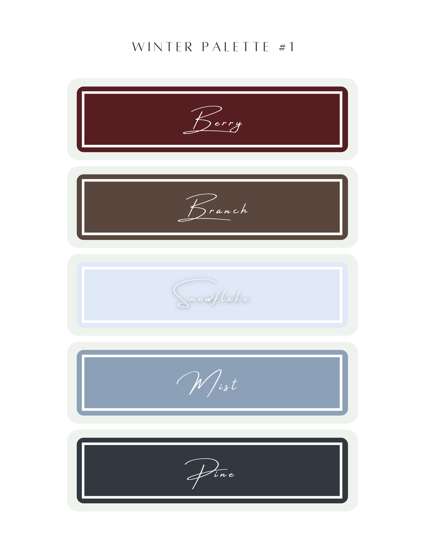 Color Recipe - Winter Palette #1 - NOT INCLUDED IN BUNDLE
