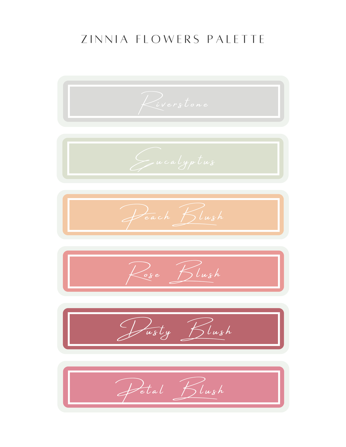 Color Recipe - Zinnia Flowers Palette - NOT INCLUDED IN BUNDLE