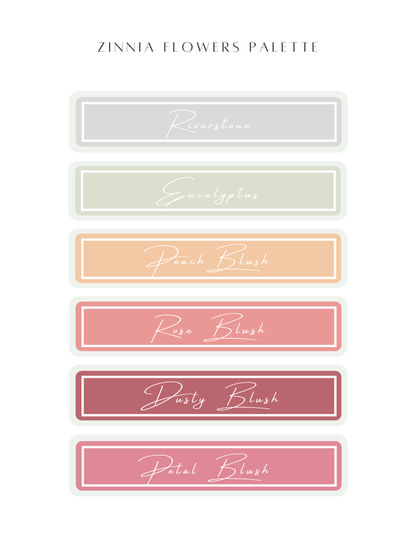 Color Recipe - Zinnia Flowers Palette - NOT INCLUDED IN BUNDLE