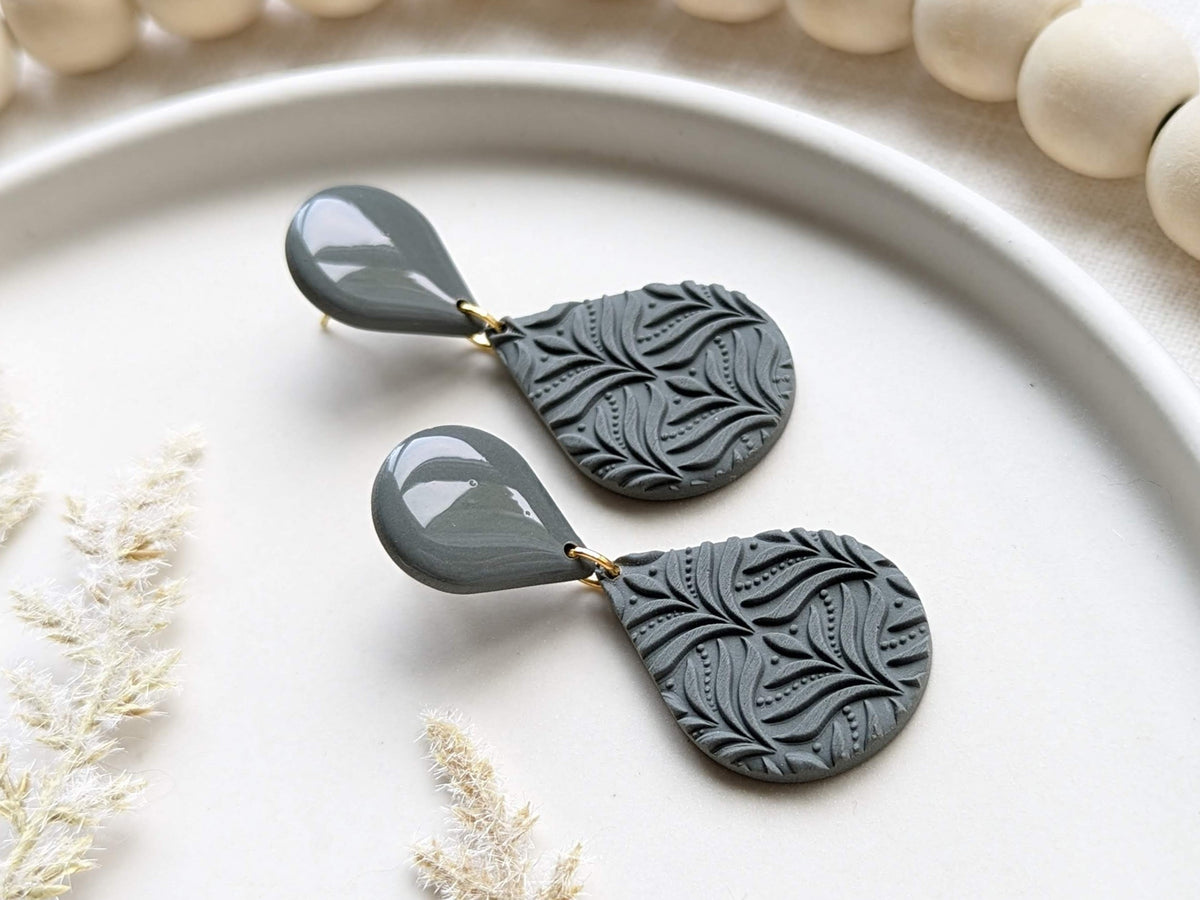 DANGLES #2 - Double Teardrop + Texture - Pebbles Palette #1