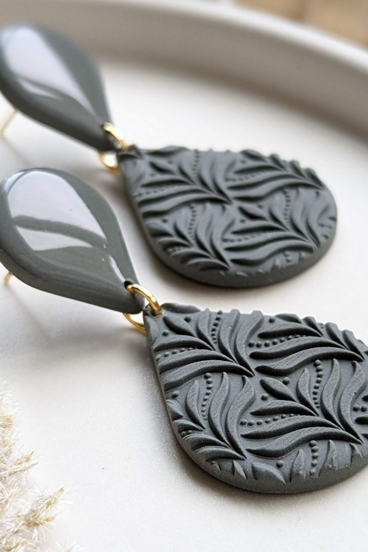 DANGLES #2 - Double Teardrop + Texture - Pebbles Palette #1