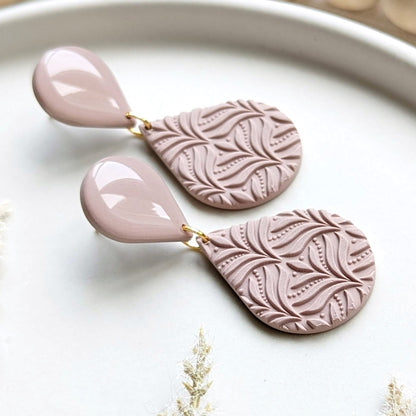 DANGLES #1 - Double Teardrop + Texture - Pebbles Palette #1