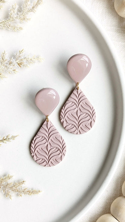 DANGLES #1 - Double Teardrop + Texture - Pebbles Palette #1
