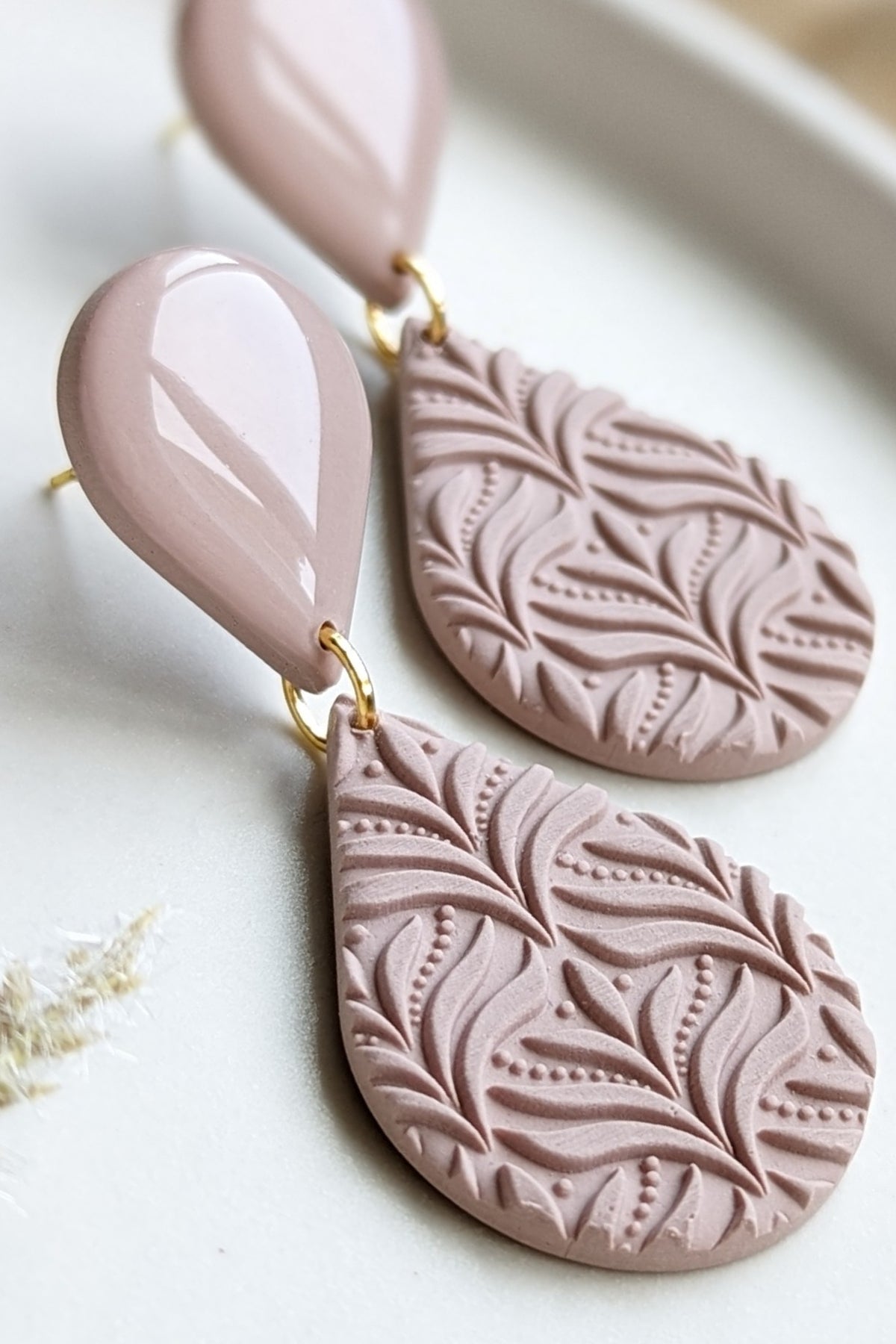 DANGLES #1 - Double Teardrop + Texture - Pebbles Palette #1