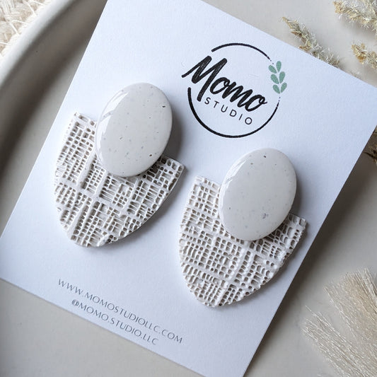 Statement Stud - Strong Neutrals Palette - Speckled White
