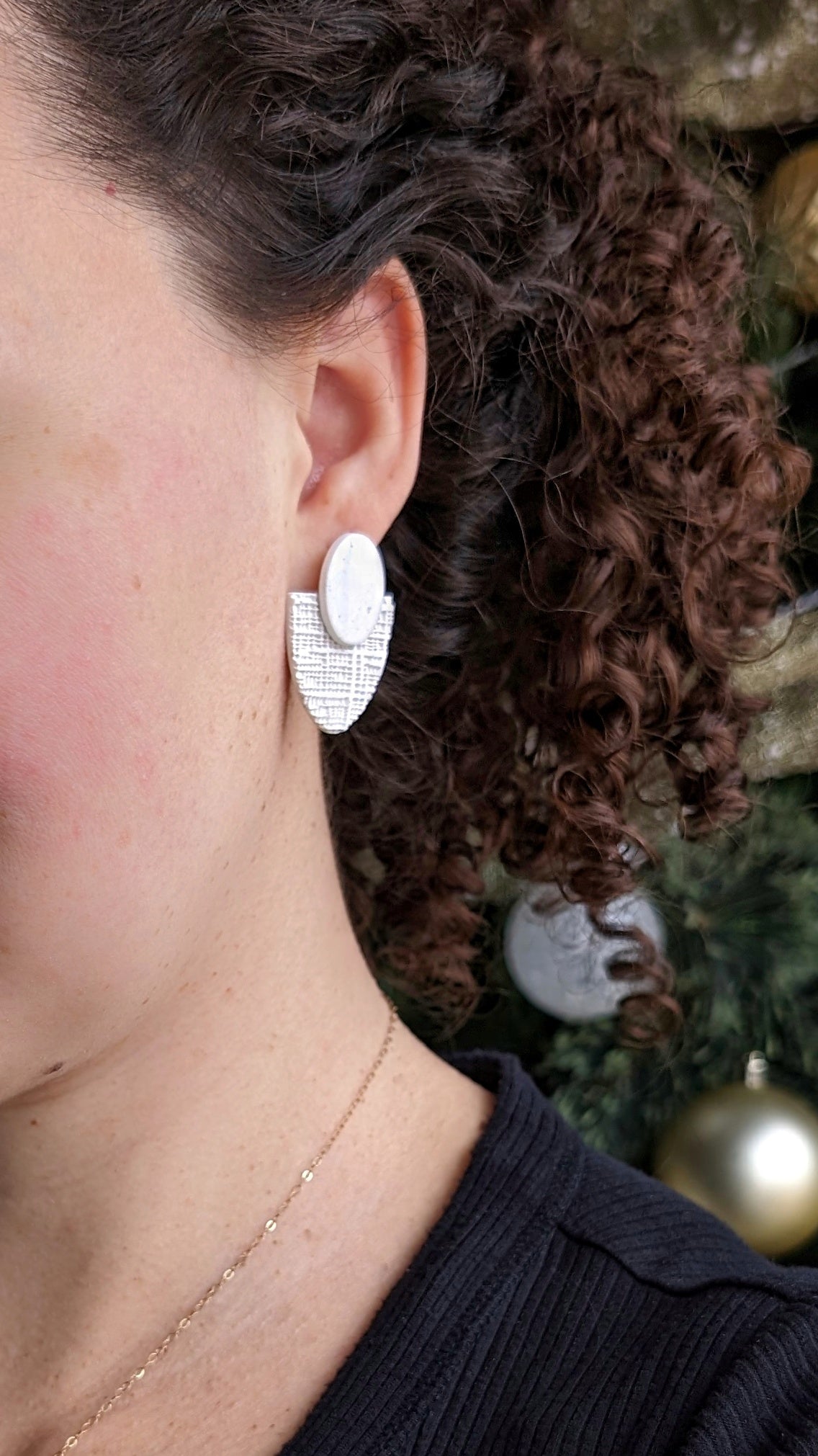 Statement Stud - Strong Neutrals Palette - Speckled White