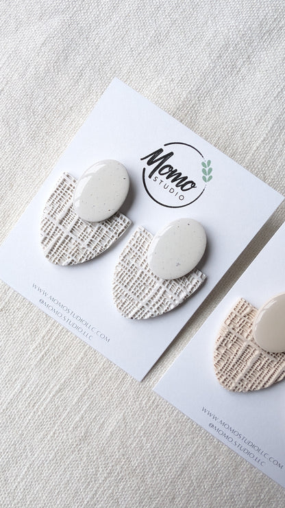 Statement Stud - Strong Neutrals Palette - Speckled White