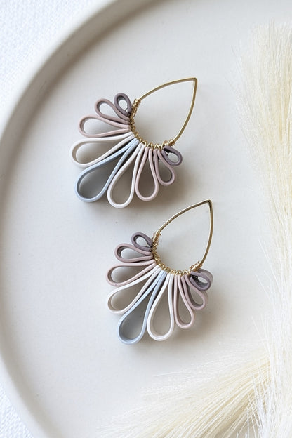 Statement Studs #1 - Ribbon Collection - Neutral Floral Palette #1 - GOLD