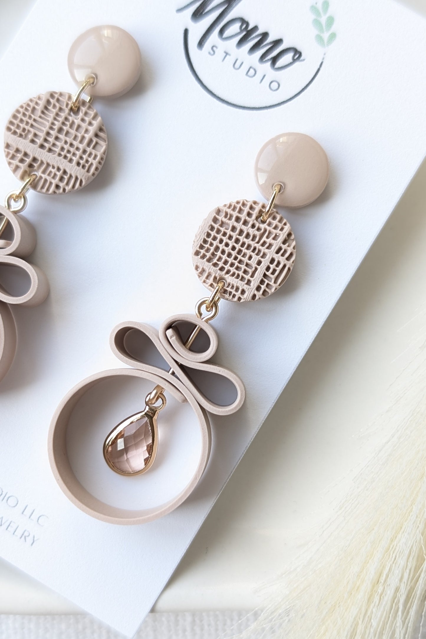 Dangles #4 - Ribbon Collection - Neutral Floral Palette #1