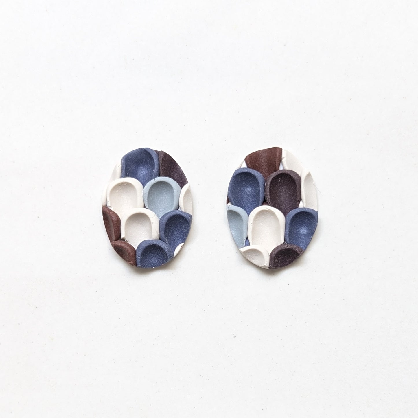 Statement Studs #1 - Pushed Clay Slab - Ink Palette #1