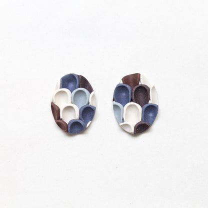 Statement Studs #1 - Pushed Clay Slab - Ink Palette #1