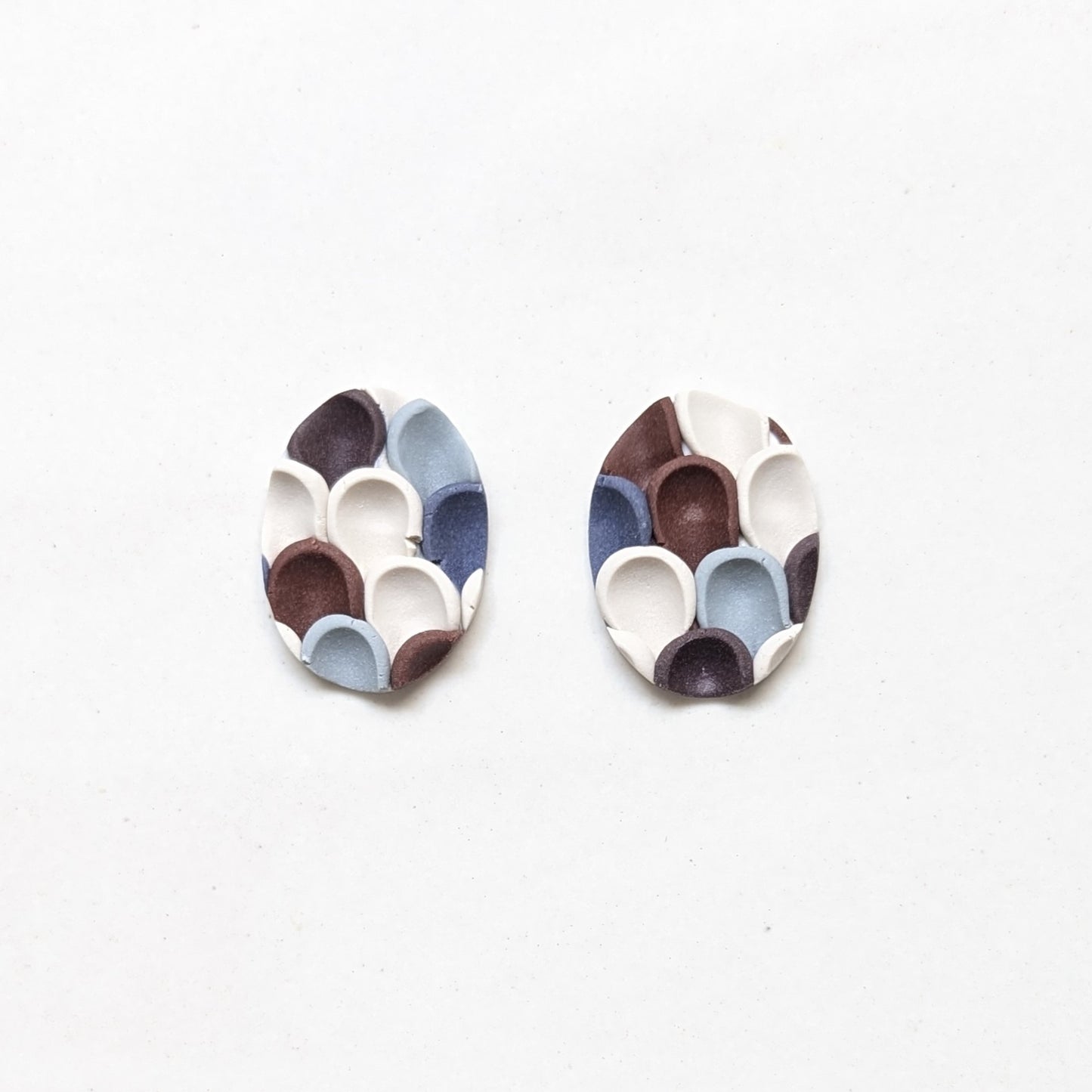 Statement Studs #1 - Pushed Clay Slab - Ink Palette #1