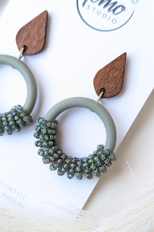 Beaded Hoops Collection - Mixed Palette (CP1 - Sage)