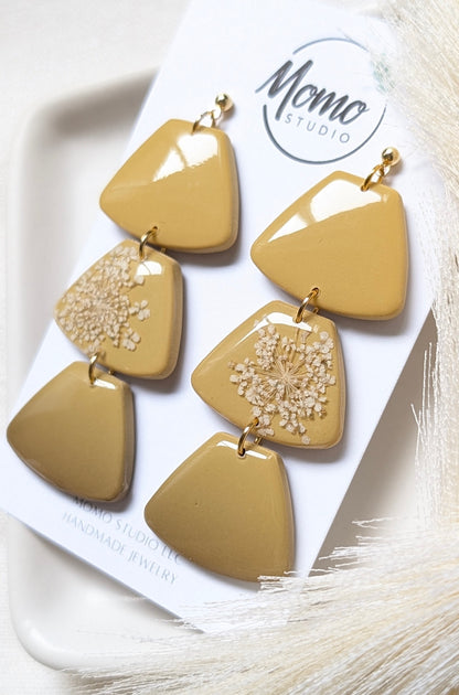 DANGLES - Clay + Resin + Pressed Flowers