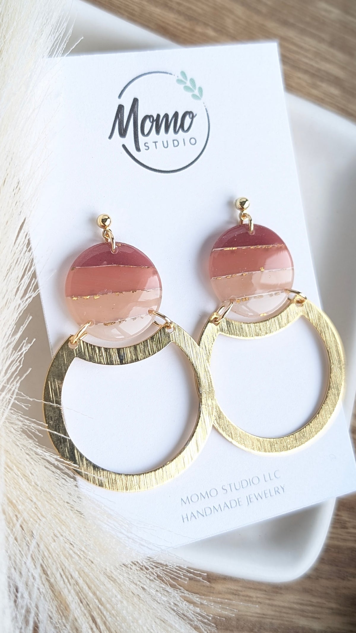 DANGLES #2 - Translucent Layers - Maroon/White Ombre