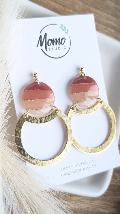 DANGLES #2 - Translucent Layers - Maroon/White Ombre