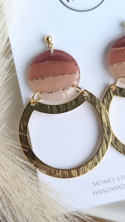 DANGLES #2 - Translucent Layers - Maroon/White Ombre