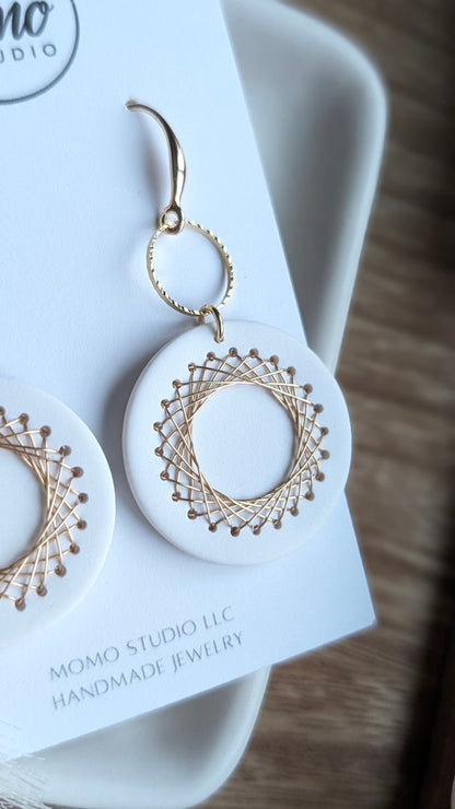 DANGLES - Wire Wrapping + Clay - WHITE