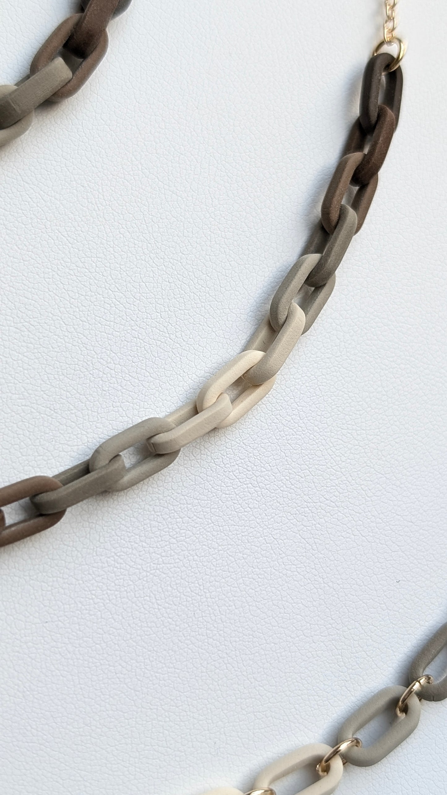 GOLD FILLED NECKLACES - CHAIN LINKS - BROWN TONES
