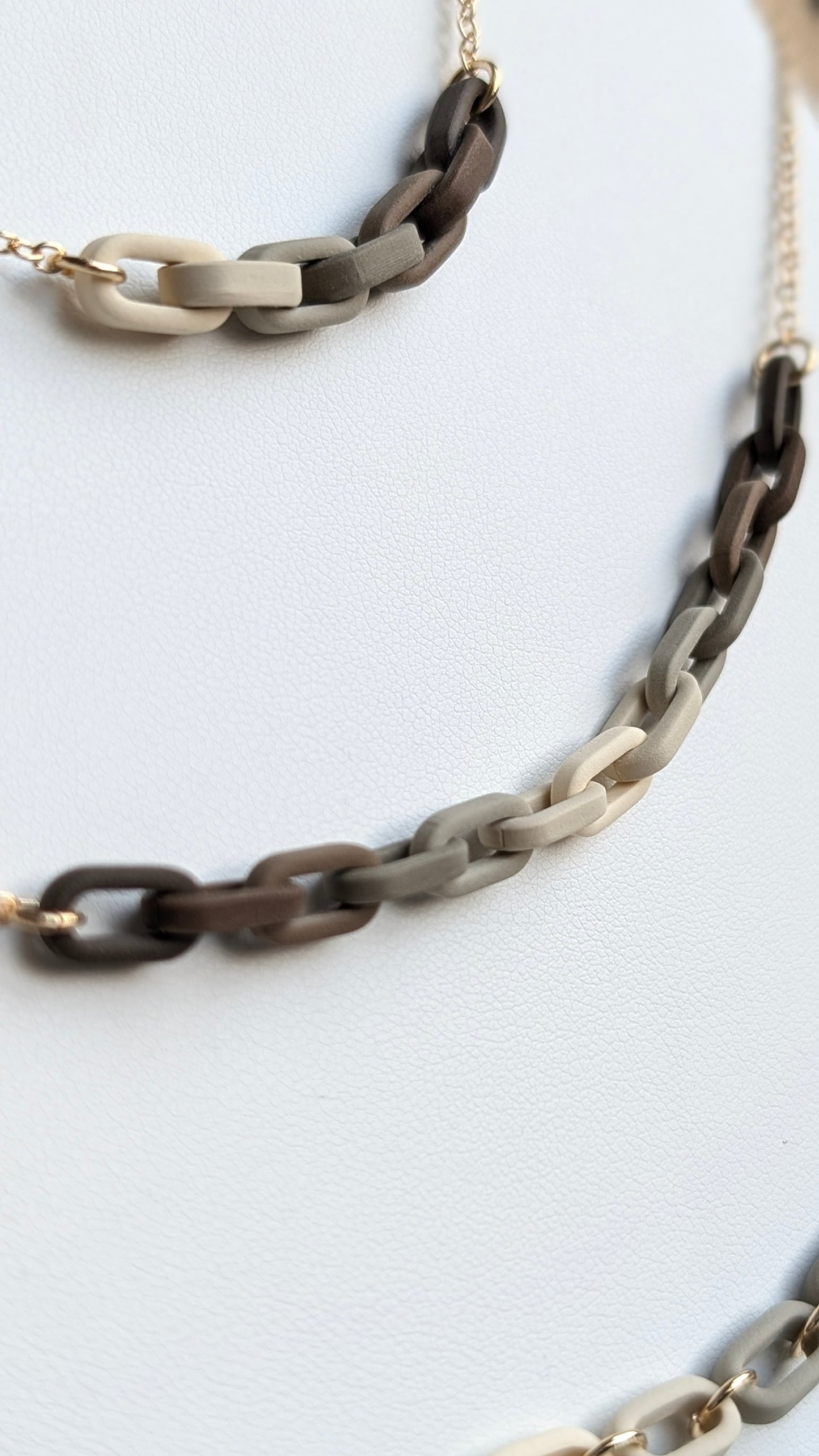 GOLD FILLED NECKLACES - CHAIN LINKS - BROWN TONES