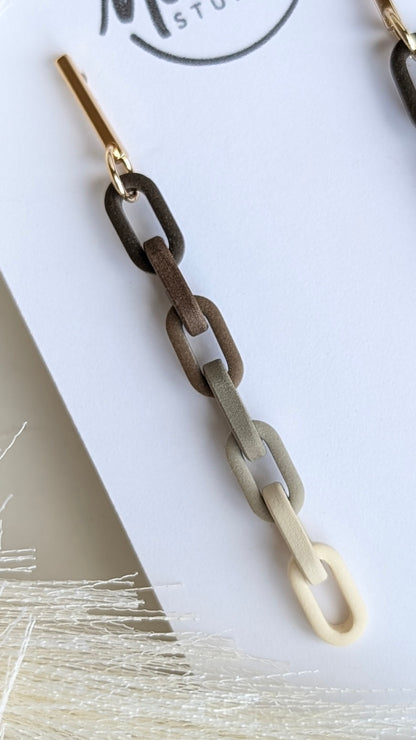 DANGLES - Clay Chain Links - Brown Tones