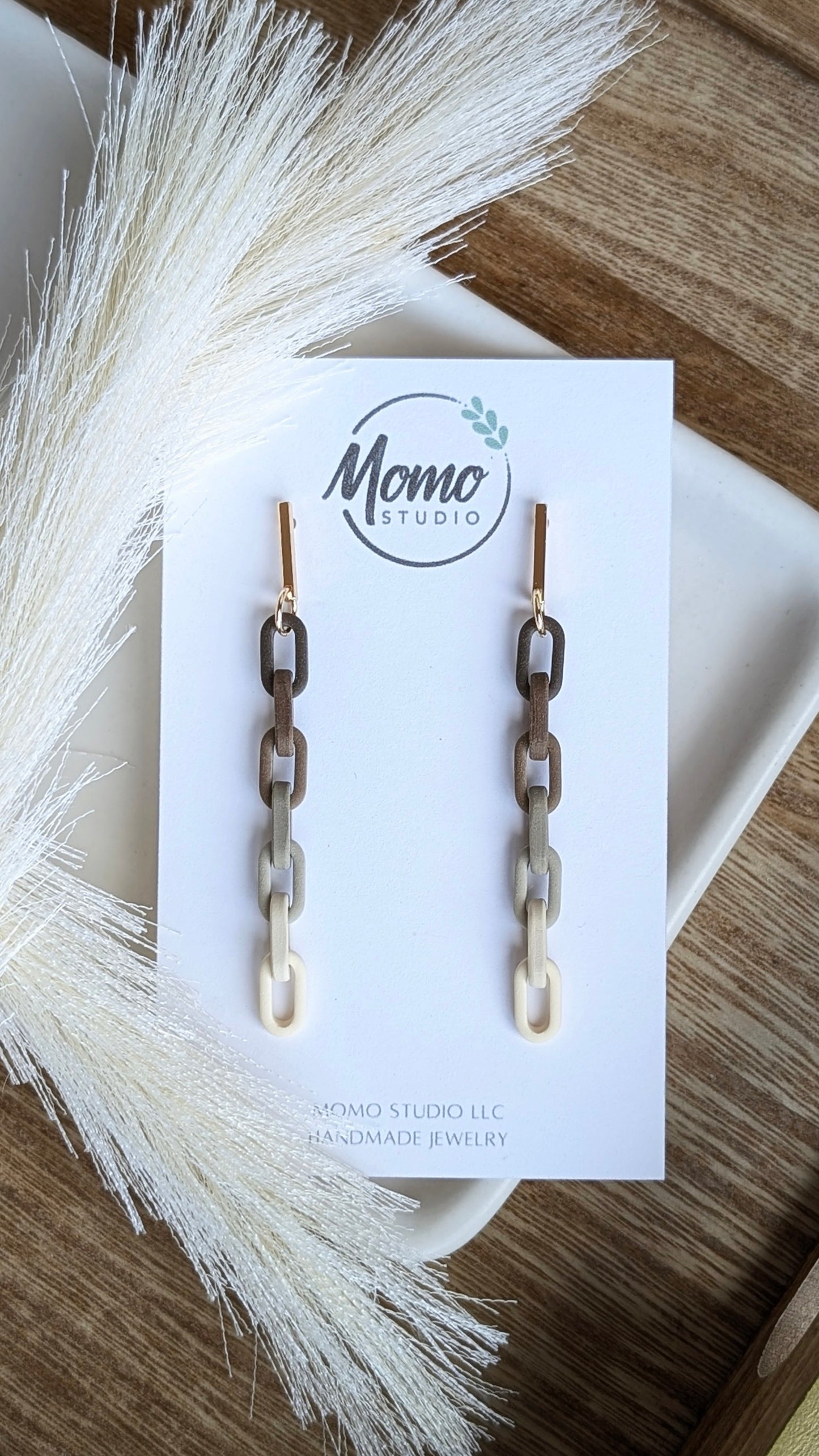DANGLES - Clay Chain Links - Brown Tones