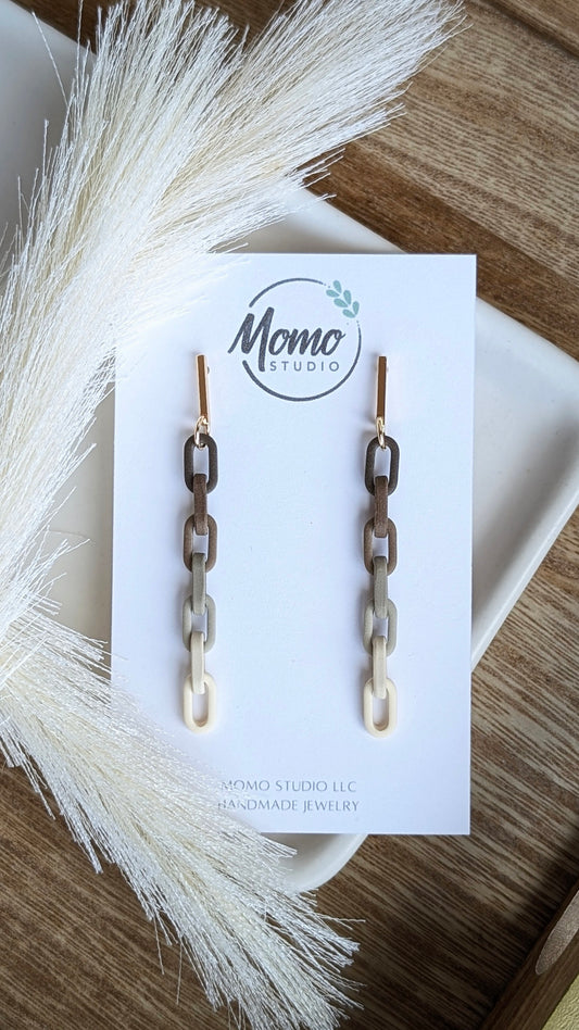 DANGLES - Clay Chain Links - Brown Tones